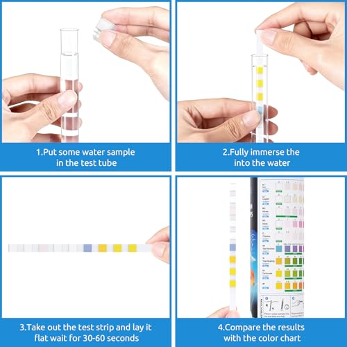 SEAOURA 9-in-1 Aquarium Test Strips 135ct Fresh Salt Water Fish Tank Pond | Tests pH Nitrate Nitrite Chlorine Detects GH KH Iron & Copper Levels Fast Read Accurate Water Results