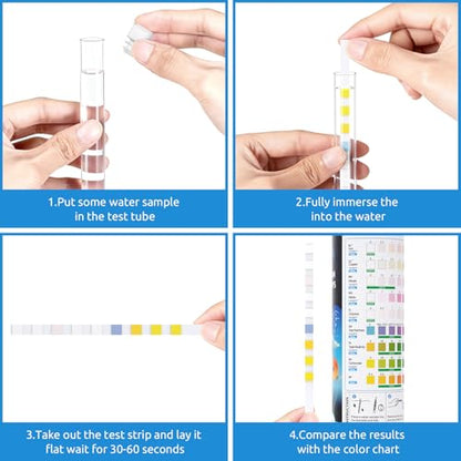 SEAOURA 9-in-1 Aquarium Test Strips 135ct Fresh Salt Water Fish Tank Pond | Tests pH Nitrate Nitrite Chlorine Detects GH KH Iron & Copper Levels Fast Read Accurate Water Results