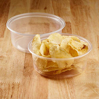 Karat [8oz - 500 ct] Clear PP Plastic Round Deli Food Container for Hot and Cold Food, BPA-Free, (FP-DC8-PP) - size: 8 oz Container