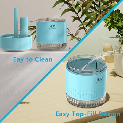 SZO Plant Humidifier Indoor, 500ml Blue with Colorful Lights | Small Humidifiers for Plants, Travel, Bedroom, Office Desktop, Baby Room - color: Blue