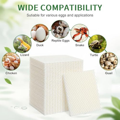 10 Pcs Incubator Humidity Pads -7.1" x 6.7" x 1.2" Incubator Parts Replacement Wick Pads for Cabinet Incubators, High Water Retention for Chicken, Duck, Quail & Reptile Eggs, White