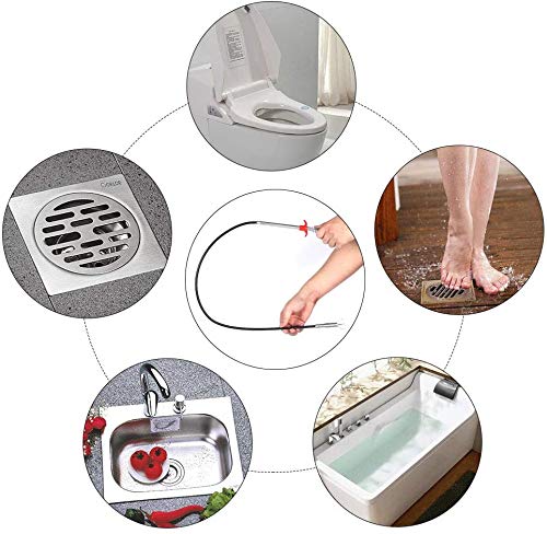 Drain Snake, Drain Clog Remover - Gutter Cleaning Tools Drain Cleaner for Toilet Sewer Shower Kitchen Bathroom Tub Clogged Drains Opener Cleaning Tool, Flexible Grabber Claw Pick Up Reacher (24 inch) - size: 24 inch。