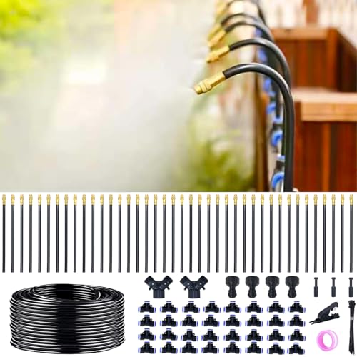 Thiswing 360° Adjustable Drip Irrigation System with 40 Nozzles | 200 FT Automatic Watering System, Raised Bed Sprinkler, Misters for Garden, Yard, Lawn & Outdoor Plants, 5/16" Tubing - size: 200FT