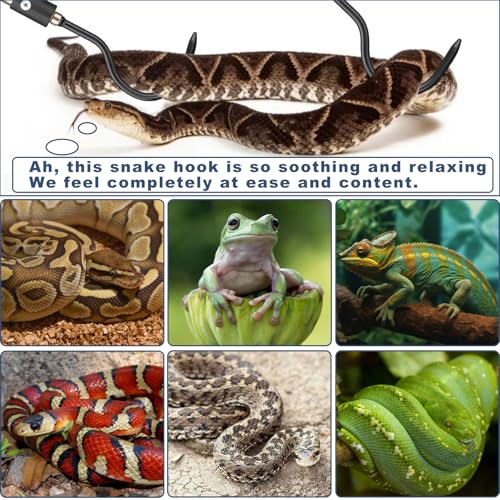 Snake Hook, 35"-65" Reptile Snake Hook Heavy Duty Long for Ball Python Rattlesnakes Rattle Copperhead Removal with Sponge Grip and Stainless Steel Rubber Tip Hook (55inch) - size: 55inch