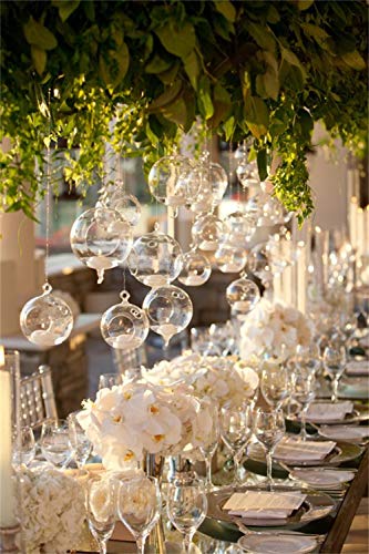 Set of 24 Wedding Hanging Glass Orbs, Glass Tea Light Terrarium, Globe Terrarium, Tea Light Holders, Wedding Decor Indoor Outdoor - size: 24