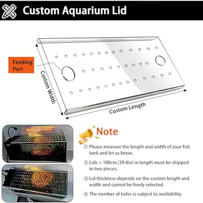 1 Pcs Fish Tank Top Cover for Aquarium, Acrylic Aquarium Anti-Jump Cover/Cat-Proof Terrarium Lid, with Feeding Hole, Fresh Air Screen Cover(31x16.5cm/12.2x6.5inch) - size: 31x16.5cm/12.2x6.5inch