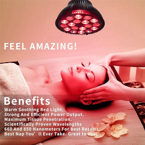Infrared Lamp Bulb 660nm Red and 850nm Near Infrared Bulb Accessory for ET350 Infrared Light Device ETPAR38 (Black) - size: 9 LED Red Light & 9 Infrared Light (Black)
