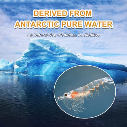 Freeze-Dried Antarctic Krill, High-Protein Reptile and Fish Food, 4 oz | Single ingredient, no additives, rich aroma, crunchy texture, suitable for turtles, bearded dragons, fish and amphibians