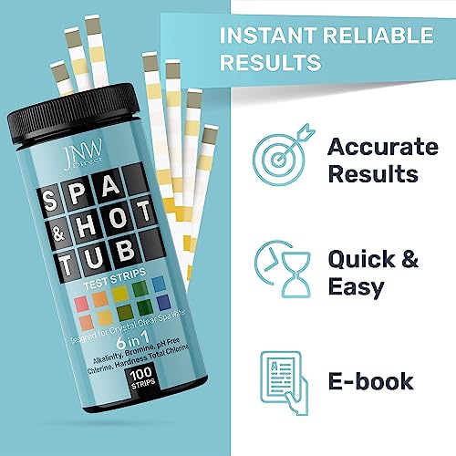 Hot Tub Test Strips for Spas - 6 in 1 Water Test [100 Pack] | Includes 100 hot tub test strips that measure chlorine, bromine, pH, alkalinity and hardness with results in 30 seconds. - style: HOT TUB TEST STRIPS - 100 STRIPS