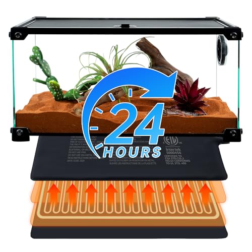 REPTI ZOO 6" X 8" Reptile Heat Pad Fast Heating Pad with Adjust Knob 8W Reptile Heat Mat for Turtles/Hermit Crabs/Bearded Dragons/Leopard Geckos/Snakes/Lizards, and Seed Germination - size: 6" X 8" with Adjust Knob