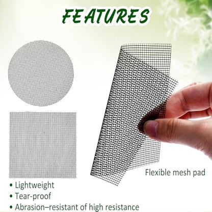 100 Flower Pot Hole Mesh Pads, 2" Rounds Drainage Hole, Plant Drainage Screens Gasket Keep Soil from Flowing Away, Bonsai Bottom Grid Mat