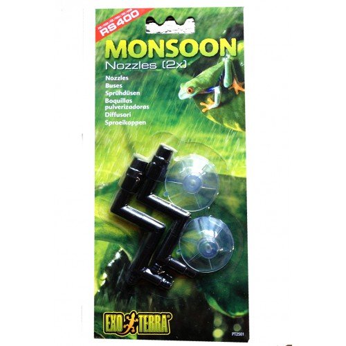 Exo Terra Nozzles Replacement for Monsoon RS400 High-Pressure Rainfall System, 2-Pack | High-Pressure