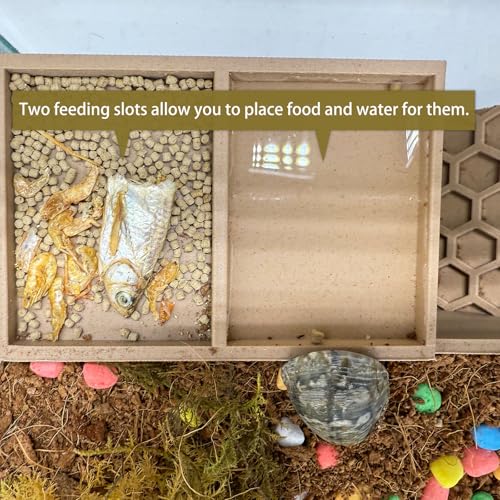 Hermit Crab Hideaway,Underground Habitat and Climbing Toy, 3D Printed Shelter for Hermit Crabs, Turtles, Lizards, and Tarantulas (Wood Color, Left) - size: Left
