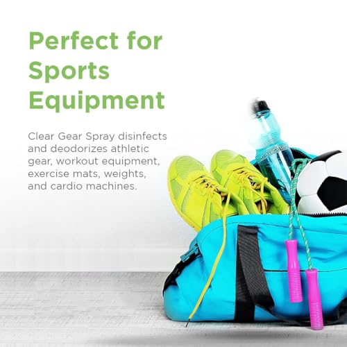 Clear Gear Disinfectant and Deodorizer For Sports Equipment, 32 Oz Bottle | Cleaner for Gyms and Fitness Centers, EPA-Registered, Hospital Grade, Mat Cleaner, Made in USA - size: 32 Fl Oz (Pack of 1)