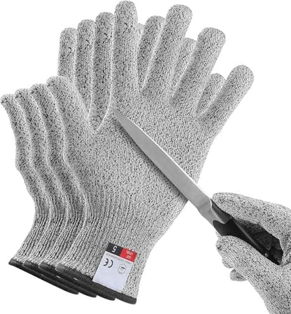 4 Pcs Medium Cut Resistant Gloves Food Grade Level 5 Hand Protection,Kitchen Cut Gloves (Medium (Pack of 4)) - size: Medium (Pack of 4)