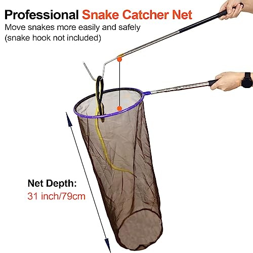 Yorikyas Snake Catcher Net Telescopic Pole | for Reptile Grabber Rattle Snake Moving and Catching