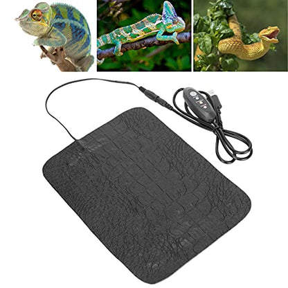 USB Reptile Heat Pad, 3 Level Temperature Control, Heat Mat for Lizards Snakes Turtles, PU Leather, Stimulate Appetite and Metabolism, Easy to Clean, Pet Accessory