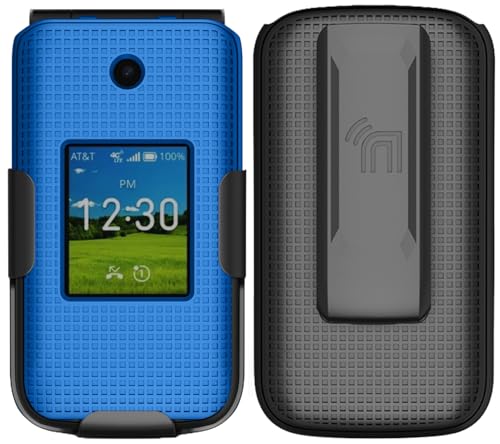 Holster Combo for Cricket Debut Flex Flip Phone Case with Belt Clip - Blue | Also Fits AT&T Cingular Flex 2, For Model U1030AA or U1030AC via 2023 - color: Blue