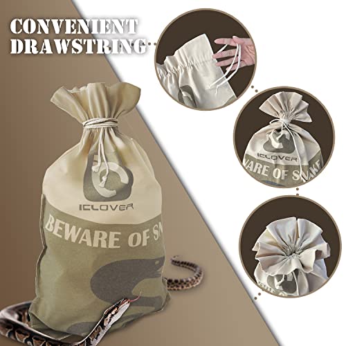 IC ICLOVER Snake Reptile Bag with Drawstring, Rattlesnake Bag for Transport | 20 x 28 Inch, with Sewn Bottom Safe Corners, Snake Bags for Moving Transporting Capturing Hunting Catching Large Reptile Sack