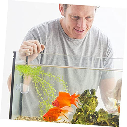 Toddmomy 4Pcs Aquarium Plant Cups with Suction Holders Red Worm Bloodworm Feeder Fish Tank Feeding Dish for Aquatic Plant Care and Fish Feeding Acrylic Easy Clean