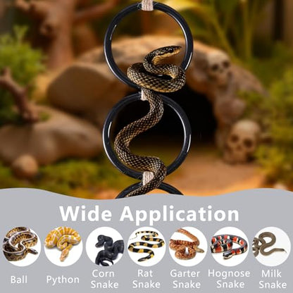6pcs Snake Climbing Rings for Ball Python, 26.8x4.5'' Snake Climbing Rings | with Hemp Rope, Enrichment Toys for Corn Snake, Reptile Tank Cage Decor Habitat Accessories for Terrarium, Chameleon, Parrot
