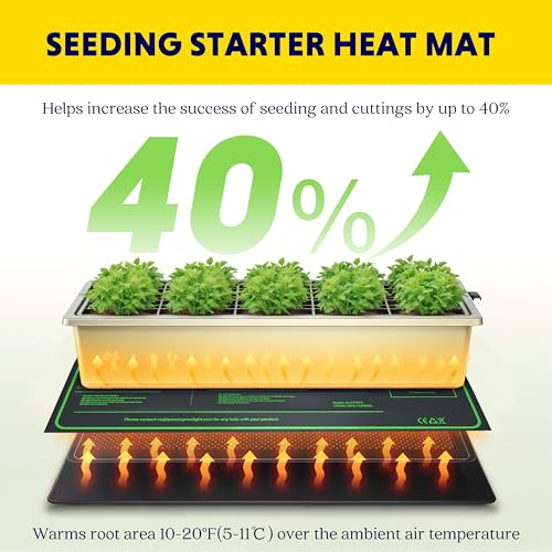 iPower Seedling Heat Mat Heating Pad 10"x20" with Digital Thermostat Combo Set, Waterproof for Indoor Seed Starting and Plant Germination - size: 10" x 20", style: with Upgraded Controller