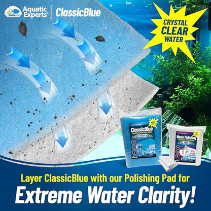 Aquatic Experts Classic Bonded Aquarium Filter Pad - Blue and White Aquarium Filter Media Roll Bulk Can Be Cut to Fit Most Filters, Made in USA (12" by 24 Feet by 3/4" Thick) - size: 12" x 24 Feet