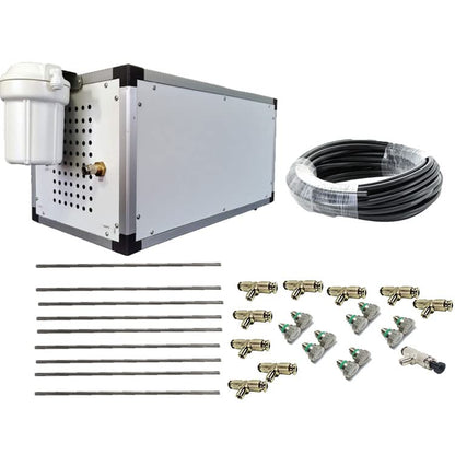 System - Stainless Steel Tubing - 1500 PSI Misting Pump - Do It Yourself Misting System - For Residential, Commercial and Industrial - Up to 120 Nozzles (58 Ft Mist Line - 30 Nozzles) - size: 58 Ft Mist Line - 30 Nozzles
