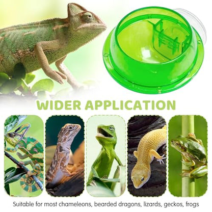 Tfwadmx Chameleon Bowl, Reptile Feeding Feeder,Worm Live Fodder Container, Water Dish Gecko Ledge Suction Cup Feeder Chameleon Supplies Accessories for Gecko Lizard Bearded Snakes Dragon 2 Pcs