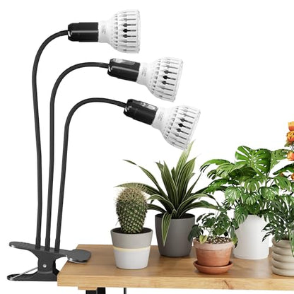 Grow Light,24W (160Watts Equiv) 5000K White Full Spectrum LED Growing Lamp Clip on Desk for Indoor Plants,Bulbs Replaceable & Non-dimmable (Black, 240W) - size: 240W