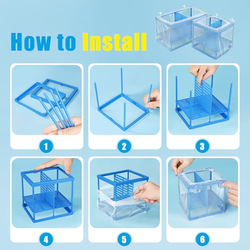 AQUANEAT Fish Tank Breeder Small Mesh Net Fry Saver Aquarium Spawn Hatchery Isolation with Suction Cups Hatchery Incubator for Shrimp Betta - size: Small