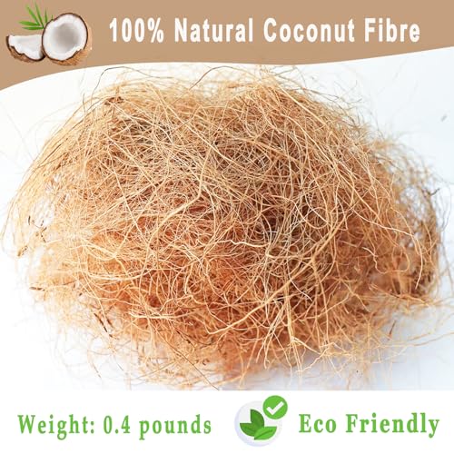 Natural Coconut Husk Silk, Organic Pure Coconut Husk Fiber Orchid Plant Coconut Fiber Substrate Coco Coir Fiber Greenery Covering Coconut Fiber for Pot Plant Carnivorous Plants (0.44 pounds)