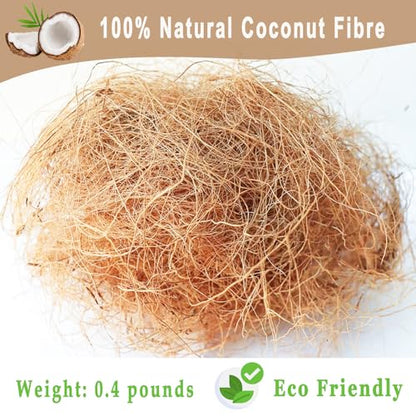 Natural Coconut Husk Silk, Organic Pure Coconut Husk Fiber Orchid Plant Coconut Fiber Substrate Coco Coir Fiber Greenery Covering Coconut Fiber for Pot Plant Carnivorous Plants (0.44 pounds)