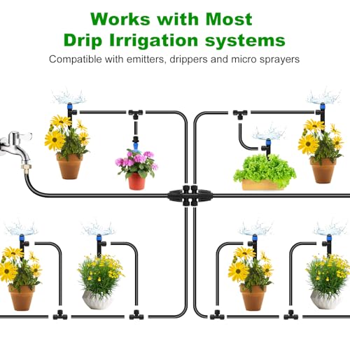 1/4 Inch Blank Drip Irrigation Tubing, 60FT Distribution Hose for Garden, Greenhouse & Raised Beds, Flexible UV-Resistant Watering Line for Drip Irrigation Systems - style: 60Ft 1/4 Inch Tubing
