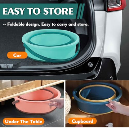 Collapsible Bucket 3PCS 4.5 Gallon/17L Small Plastic Household Cleaning Mop Buckets Foldable Water Bucket for Car Wash Fishing Camping Beach (Large 3 PCS) - color: Large 3 Pcs