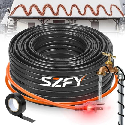 9FT Heat Tape for Water Pipes, -40°F Deicing Cable,120V 5W/FT - size: 8FT