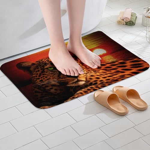 Moon Cheetah Area Rug Leopard Print Bath Rugs for Teens Boys,Animal Hide Wild Animal Skin Spot Rugs Novelty Wildlife Big Cat Kitchen Mat Ocean Beach Area Rug 16"x24" - color: Multi 04, size: 1'4" x 2' (Rectangular)