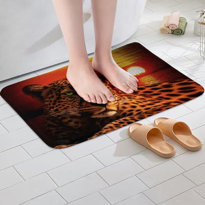 Moon Cheetah Area Rug Leopard Print Bath Rugs for Teens Boys,Animal Hide Wild Animal Skin Spot Rugs Novelty Wildlife Big Cat Kitchen Mat Ocean Beach Area Rug 16"x24" - color: Multi 04, size: 1'4" x 2' (Rectangular)