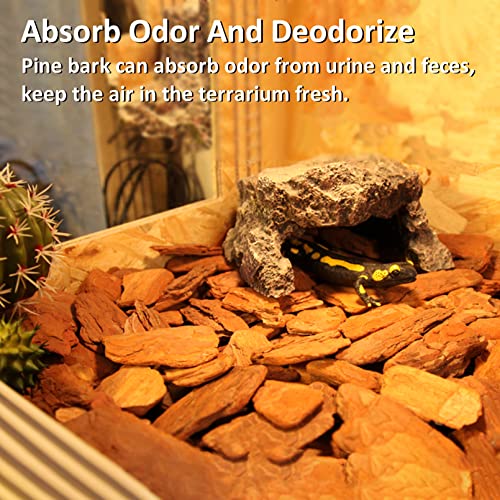 Hamiledyi Reptile Bark Bedding Tortoise Habitat Substrate Natural Terrarium Bark Wood Chips Tank Supplies for Snake Spiders Bearded Dragons Hermit Crabs Geckos - size: 1 Pcs-Large Reptile Bark Bedding