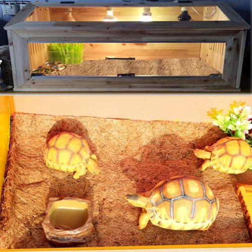 Hamiledyi Reptile Carpet Natural Coconut Fiber Tortoise Carpet Mats for Pet Terrarium Liner Reptile Supplies for Lizard Snake Chameleon Turtle Bedding Bunny Rabbit Mat (4 x Sheets) - size: 4 Packs/35.4 x 15.7 Inch