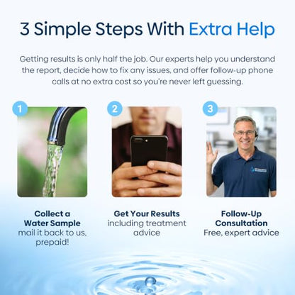 ETR Labs Basic Water Quality Test Kit - Tests 57 Substances in Well & Tap Drinking Water (Metals, Nitrates, Lead, Hard Water, pH Levels) - Home Sample Kit with Prepaid Mailer & Expert Lab Support