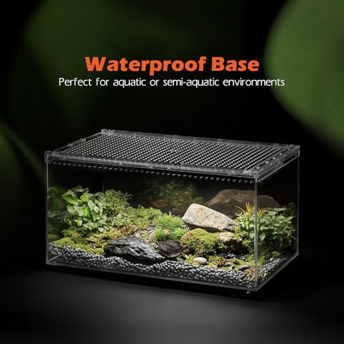 AZV Large and XLarge Reptile Terrarium Tank,Versatile Enclosure for Leopard Crested Gecko,Lizard Cage,Spider Starter Kit,Hermit Crab Habitat,Tarantula Cribs,Perfect Aquarium for Frogs,Insects
