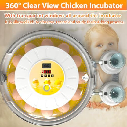 Egg Incubators for Hatching Eggs with Automatic Egg Turner, 8 Incubator for Chicken Eggs with Egg Candler for Chicken, Duck, Quail, Smart Egg Hatcher for Beginners & Kids - size: S- 8 Chicken Eggs