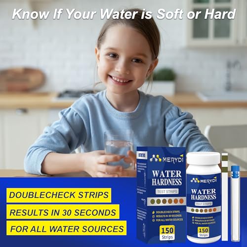 Water Hardness Test Kit,150 Strips-Double Color Pads with Sample Tube | Hard Water Test Kit for Home,Drinking Water Tap Water Well Pool Spa Water Softener Quick Accurate Water Quality Testing Kit