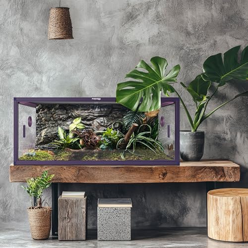 Lightweight 85 Gallon Reptile Enclosure for Snake, Bearded Dragon | Optimal Ventilation & Light Penetration by Rust Proof Mesh Top, Easy Assembly within 6 Steps with Clear Instruction - color: Royal Purple, size: 85 Gallon
