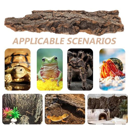 Toyvian Natural Cork Bark Flats Rounds, Organic Reptile Hide Basking Platform Bioactive Terrarium Wood Decor for Bearded Dragons Geckos Hermit Crabs