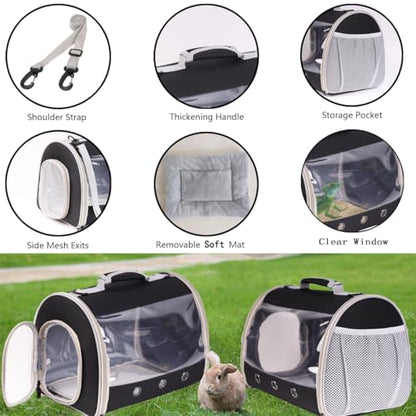 Lizard Travel Carrier Backpack,Guinea Pig Backpack Carrier,Space Capsule Clear Bubble Window Astronaut Reptile Carrier Backpack for Bearded Dragon,Hamster,Sugar Glider,Bunny - color: Pink