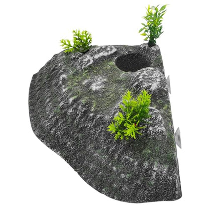 DOITOOL Turtle Basking Platform and Climbing Ramp with Realistic Rock Sculpture, Floating Turtle Resting Habitat Decoration for Aquarium Fish Tank and Reptile Climbing Accessory