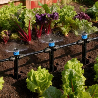 RedChili 20 Pieces Drip Emitters for 1/4" Drip Irrigation Tubing, Adjustable 360 Degree Vortex Drip Emitters with Stake 360° Full Circle Umbrella Shape Pattern Garden Two Way Irrigation Micro Drippers - size: 25P VortexEmitter(Two Way)