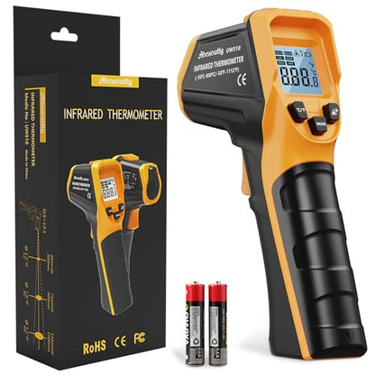 Infrared Thermometer Laser Temperature Gun -58℉ to 1112℉,with Cal Calibration and Adjustable Emissivity,Min& Max Measure,for Cooking,Oven,Meat Food,HVAC,Appliance（Yellow） - color: Yellow